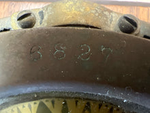 Antique Marine Compass Mounted on Wood Display
