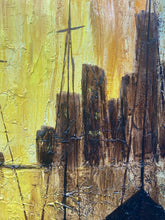 Artist Signed Nautical Themed Marina Oil Painting