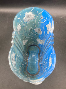 Rare 1930s Phoenix Glass Periwinkle Blue Cosmos Vase