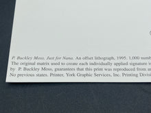 P.Buckley Moss Signed Limited Edition "Just For Nana" Lithograph Unframed