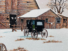 Original C. Carson Signed "Amish Winter Landscape" Oil Painting - view 4