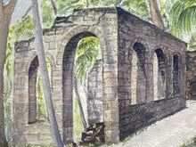 Original Gerard Roos Signed Florida "Sugar Mill Ruins" Watercolor Painting