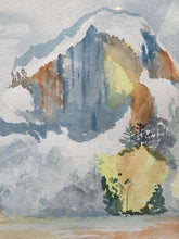 Original Forested Mountain River Landscape Watercolor Painting