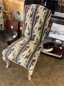 Pair of Black and Gold Pattern Parson's Chairs