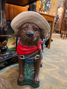 Concrete Dog With Hat