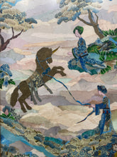 Florine Gompf Signed Original "Unicorn In The Garden" Paper Collage Art
