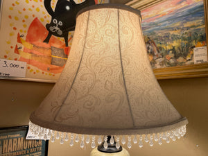 Metal Lamp With Marble Accent