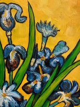 Vincent Van Gogh Vases With Irises Against Yellow Background Repro Oil Painting