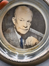 Vintage Frank Whiting President Eisenhower Sterling Rim Glass Coaster