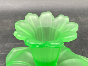 Antique Westmoreland Uranium Glass Candle Holder