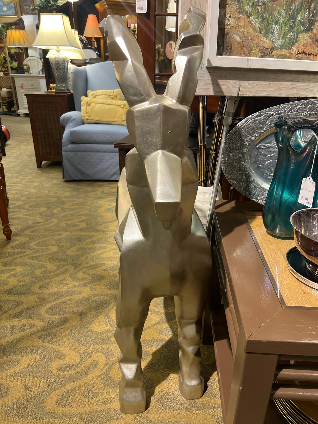 Abstract Silver Goat