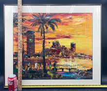 Original Pen King Signed "Miami Beach" Oil Painting, Signed