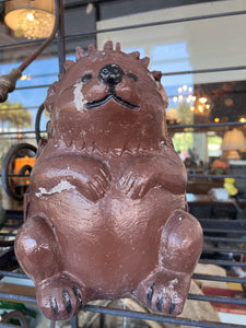 Brown Concrete Standing Hedgehog