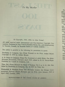 The Last 100 Days By John Toland (Random House, 1966)