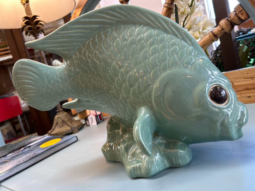 Large Vintage Ceramic Koi Fish Statue