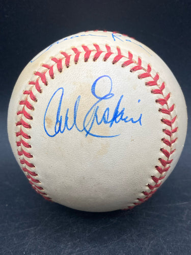Carl Ersikne and Preacher Roe Signed Baseball