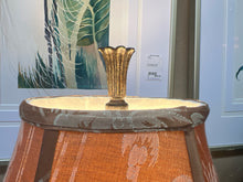 Bamboo Style Lamp With Palm Shade