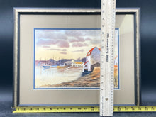 Artist Signed Original Coastal Harbor Watercolor Painting