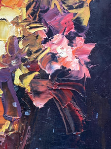 Artist Signed Impressionist Still Life Floral Oil Painting