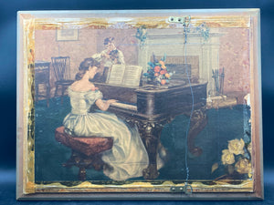 Antique La Virgin El Greco Painted Tiles Artwork