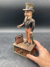 Antique Original 1886 Shepard Hardware Uncle Same Mechanical Coin Bank
