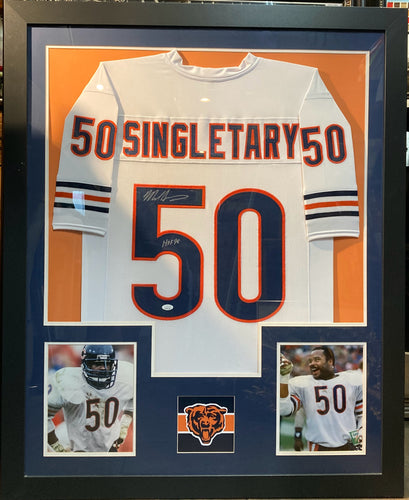 Signed Framed Mike Singletary Chicago Bears Jersey, JSA Authenticated