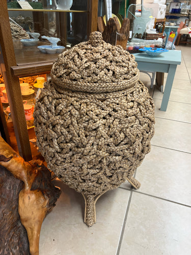 Large Rope Jar/Basket With Lid