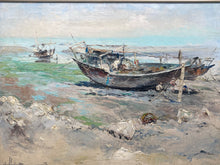 Vintage Artist Signed Original Impressionist Nautical Scene Oil Painting