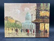 Vintage Artist Signed Original Parisian Street Scene Impressionist Oil Painting