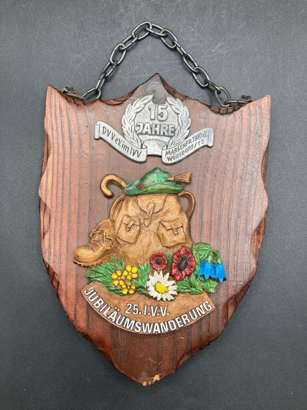 Vintage German Jubilaumswanderung Hiking Plaque