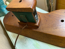 Vintage Ship Light on Wood Base