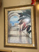 Large Gold Framed Arch Way With Palm Tree Print