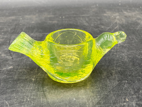 Antique Vaseline Glass Bird Salt Cellar