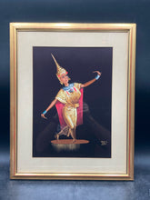 Artist Signed Thai Dancer Silk Painting