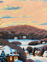 Vintage Original Winter Christmas Scene Oil Painting