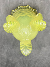Vintage Mosser Vaseline Glass Ruffled Miniature Vase