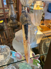 Carved Quartz and Pyrite Parrot on Quartz Crystals