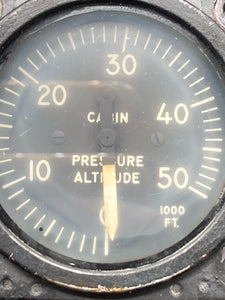 Vintage Kollsman Instrument Aircraft Cabin Altitude Gauge