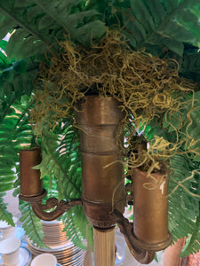 Antique Floor Lamp planter with fern
