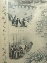 Antique 1851 Brisith Isles Map Engraving J. Rapkin & Tallis, Framed