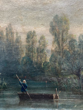 Antique French Barbizon Style Oil Painting, Framed