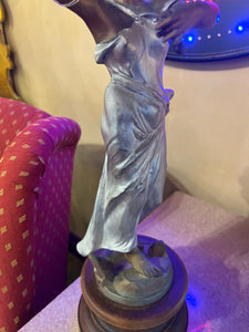 German Bronze Statue on Wood Base