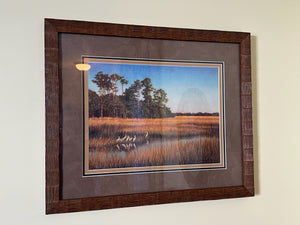 Signed limited edition framed print "Egret Gathering" by Michael Story