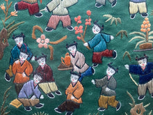 Vintage Chinese Hundred Children Playing Framed Silk Embroidery Art