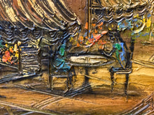 Original Van Hoople Signed Impasto Paris Cafe & Market Oil Painting