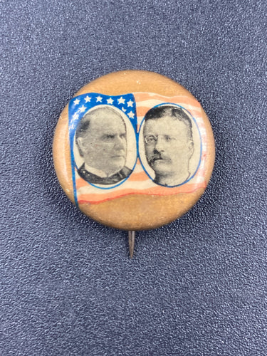 1899 Theodore Roosevelt & William McKinley Political Campaign Pin