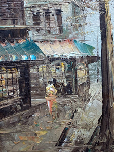 Original L. Alexis Signed Parisian Street Scene Oil Painting, Framed