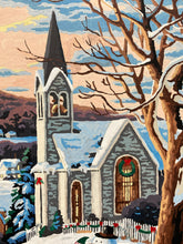 Vintage Original Winter Christmas Scene Oil Painting