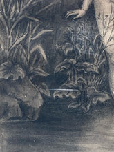 Antique Signed "Eve Looked At Herself In The Water" Engraving, Framed
