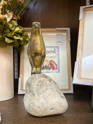 Brass Falcon on Rock